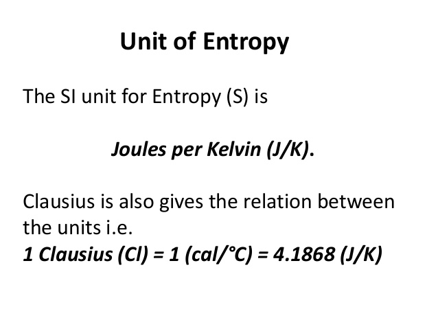 change in entropy unit